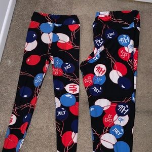 Mommy and me 4th of July leggings set.